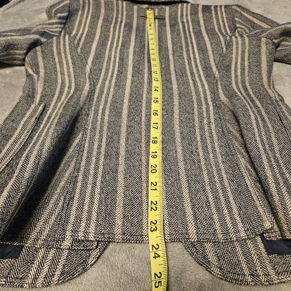 Smythe Tweed Single Button Wool Linen Blend Blazer Suede Elbow Patches Size 8 - Picture 12 of 13